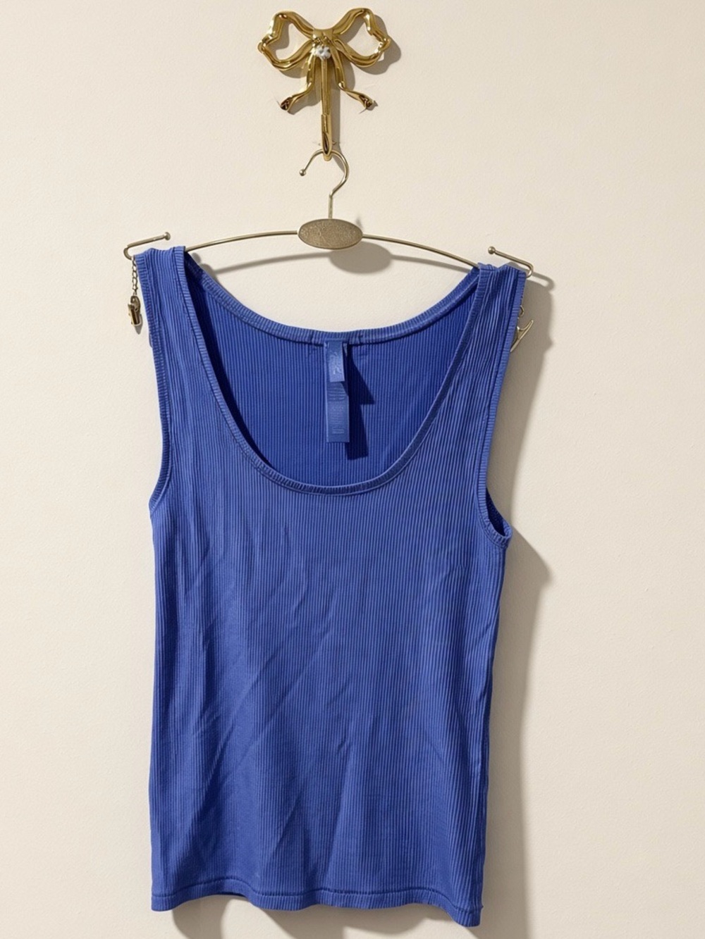 💙 SKIMS Cotton Rib Scoop Tank | Cielo Blue | Sz. S | 🏷️